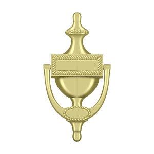 Deltana Victorian Rope Door Knocker in Polished Brass finish