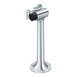 Deltana 8" Heavy Duty Floor Mount Bumper with Hook and Eye in Polished Chrome finish