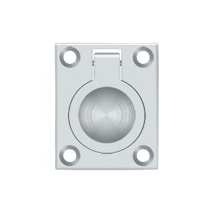 Deltana Flush Ring Pull, 1 3/4" x 1 3/8" in Polished Chrome finish