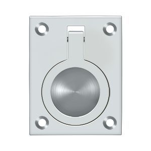 Deltana Flush Ring Pull, 2 1/2" x 1 7/8" in Polished Chrome finish