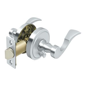 Deltana Privacy Left Hand Lacovia Lever in Polished Chrome finish