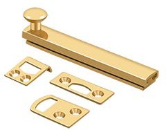 Deltana 4" Heavy Duty Concealed Scew Surface Bolt in PVD Polished Brass finish