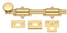 Deltana 8" Heavy Duty Surface Bolt in PVD Polished Brass finish