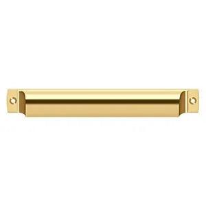 Deltana Rectangular Shell Pull, 7" in PVD Polished Brass finish