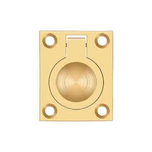 Deltana Flush Ring Pull, 1 3/4" x 1 3/8" in PVD Polished Brass finish