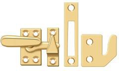 Deltana Small Window Lock / Casement Fastener in PVD Polished Brass finish