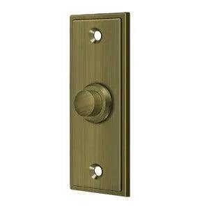 Deltana Rectangular Contemporary Bell Button Antique Brass