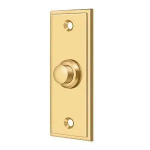 Deltana Rectangular Contemporary Bell Button PVD Polished Brass