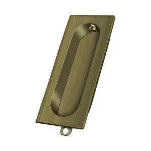Deltana Rectangular Flush Pull 3 1/8" x 1 3/8" x 1/2" Antique Brass