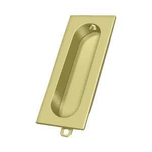 Deltana Rectangular Flush Pull 3 1/8" x 1 3/8" x 1/2" Polished Brass