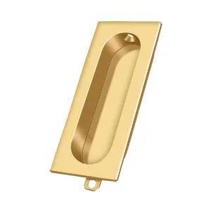 Deltana Rectangular Flush Pull 3 1/8" x 1 3/8" x 1/2" PVD Polished Brass