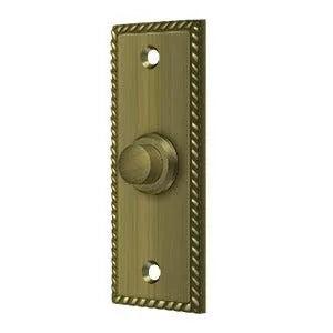 Deltana Rectangular Rope Bell Button Antique Brass