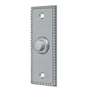 Deltana Rectangular Rope Bell Button Brushed Chrome