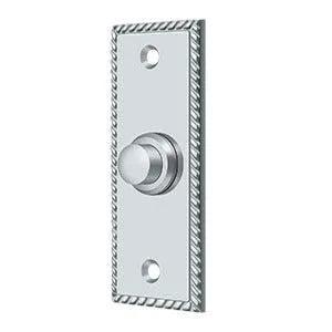 Deltana Rectangular Rope Bell Button Polished Chrome