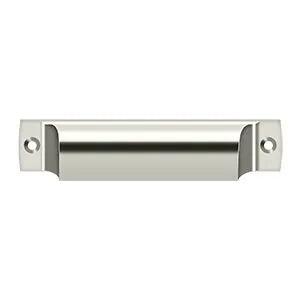 Deltana Rectangular Shell Pull, 4" C-to-C in Lifetime Polished Nickel finish