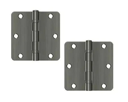 Deltana Residential Ball Bearing Hinge 3-1/2" x 3-1/2" x 1/4" Radius in Antique Nickel finish