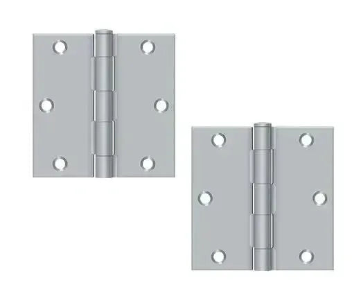 Deltana Residential Hinge 3-1/2" x 3-1/2" Square Corner in Brushed Chrome finish