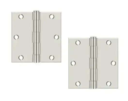 Deltana Residential Hinge 3-1/2" x 3-1/2" Square Corner in Polished Nickel finish