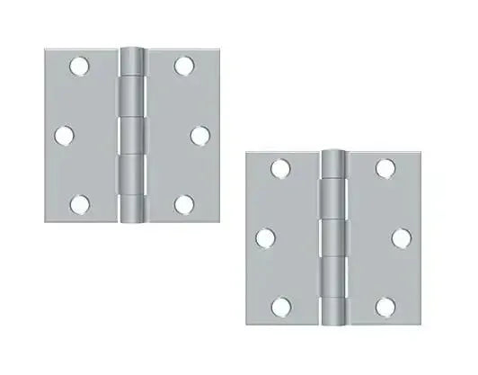 Deltana Residential Hinge 3" x 3" Square Corner in Brushed Chrome finish