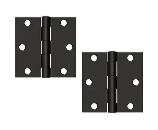 Deltana Residential Hinge 3" x 3" Square Corner in Oil Rubbed Bronze finish
