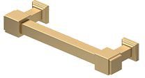 Deltana Manhattan Decorative Cabinet Pull, 4" C-to-C in Satin Brass finish