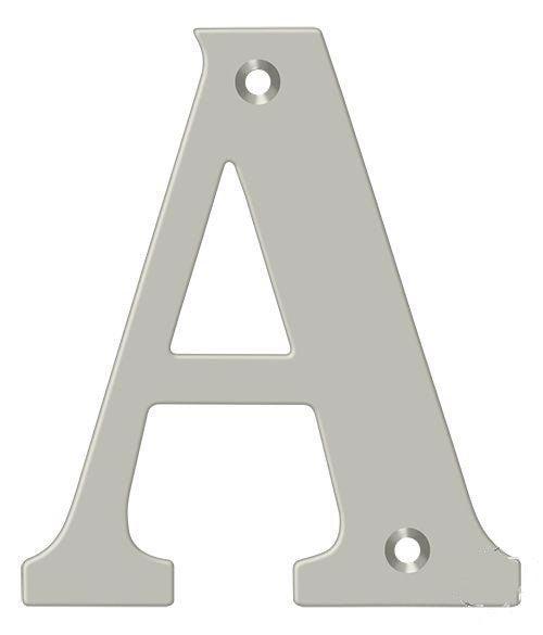 Deltana 4" Residential Letter A in Satin Nickel finish