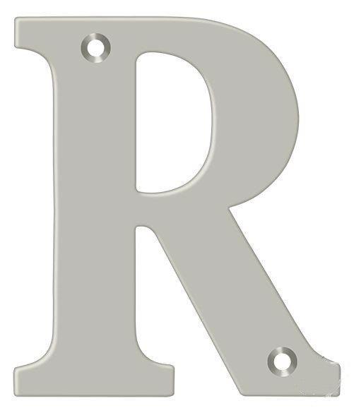 Deltana 4" Residential Letter R in Satin Nickel finish