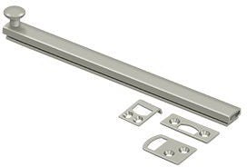 Deltana 8" Heavy Duty Concealed Screw Surface Bolt in Satin Nickel finish