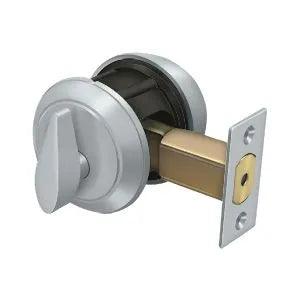 Deltana Single Cylinder Deadbolt-Grade 1 in Satin Chrome finish