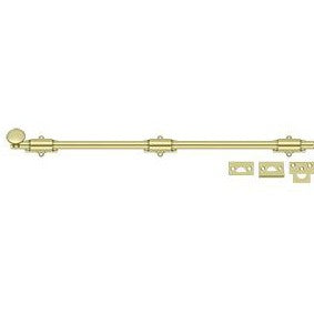 Deltana 24" Heavy Duty Surface Bolt in Unlacquered Brass finish