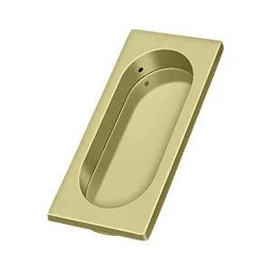 Deltana Large Flush Pull, 3 7/8" x 1 5/8" x 3/8" in Unlacquered Brass finish