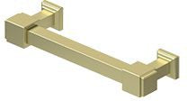 Deltana Manhattan Decorative Cabinet Pull, 4" C-to-C in Unlacquered Brass finish