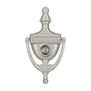 Deltana Victorian Rope Door Knocker with Viewer Brushed Nickel