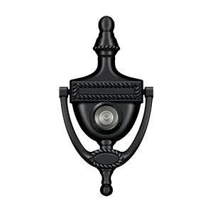 Deltana Victorian Rope Door Knocker with Viewer Paint Black