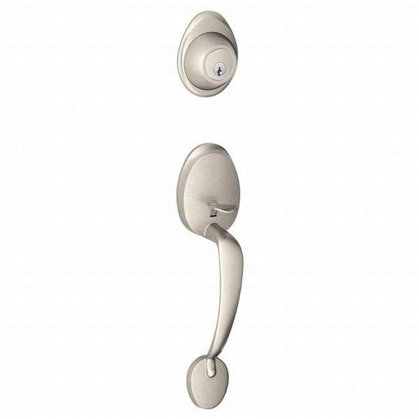 Dexter by Schlage Schlage J Dexter Series Barcelona Outside Active Handleset - Interior Trim Sold Separately in Satin Nickel finish