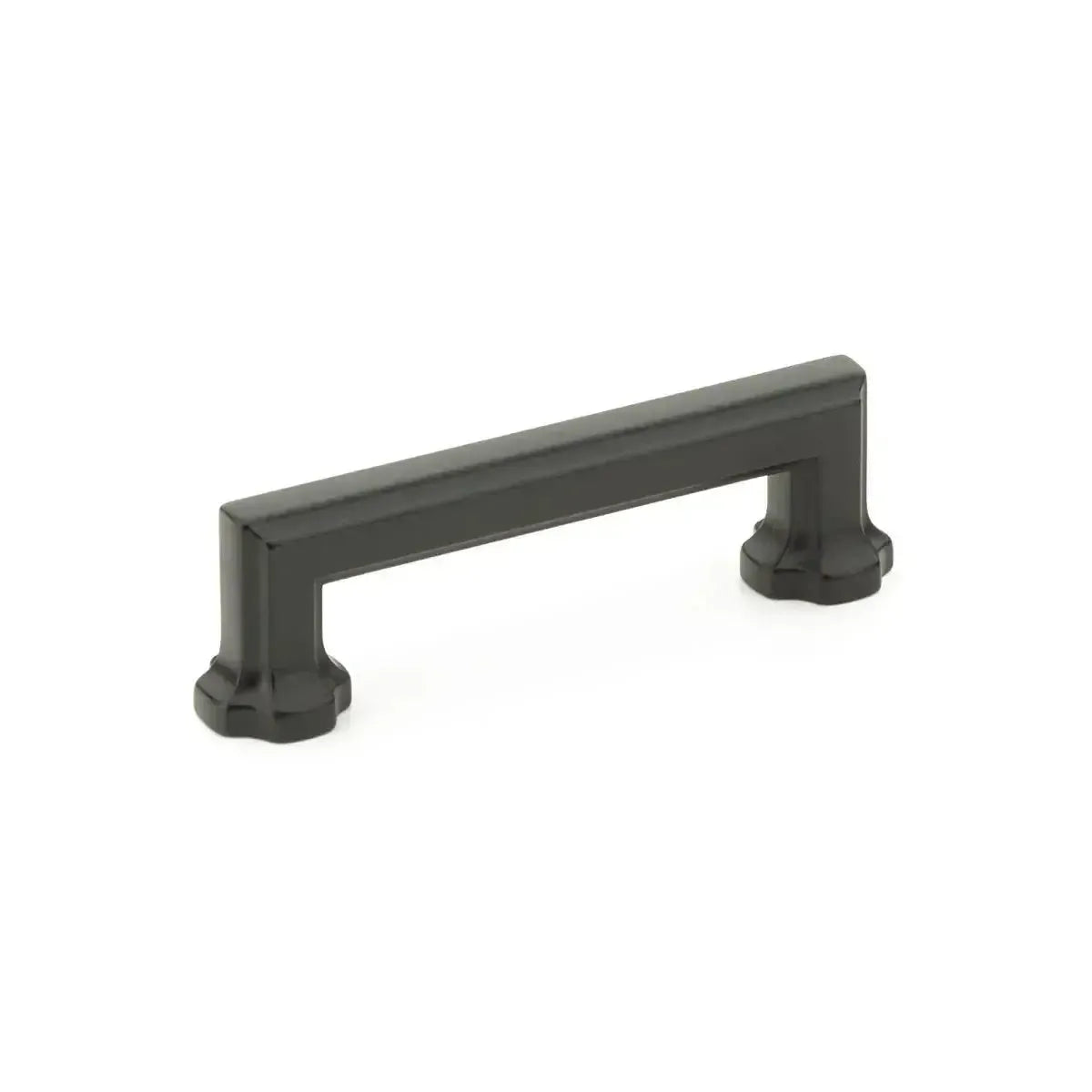 The Schaub Empire Cabinet Pull in Matte Black finish.