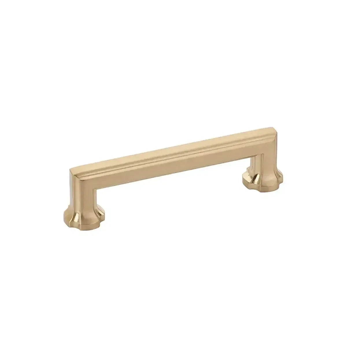 The Schaub Empire Cabinet Pull in Signature Satin Brass finish.