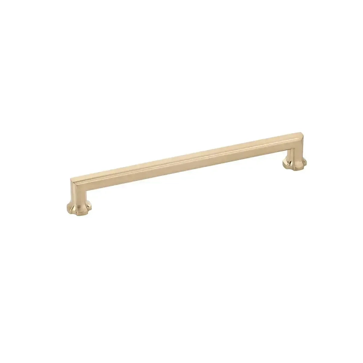 The Schaub Empire Cabinet Pull in Signature Satin Brass finish.