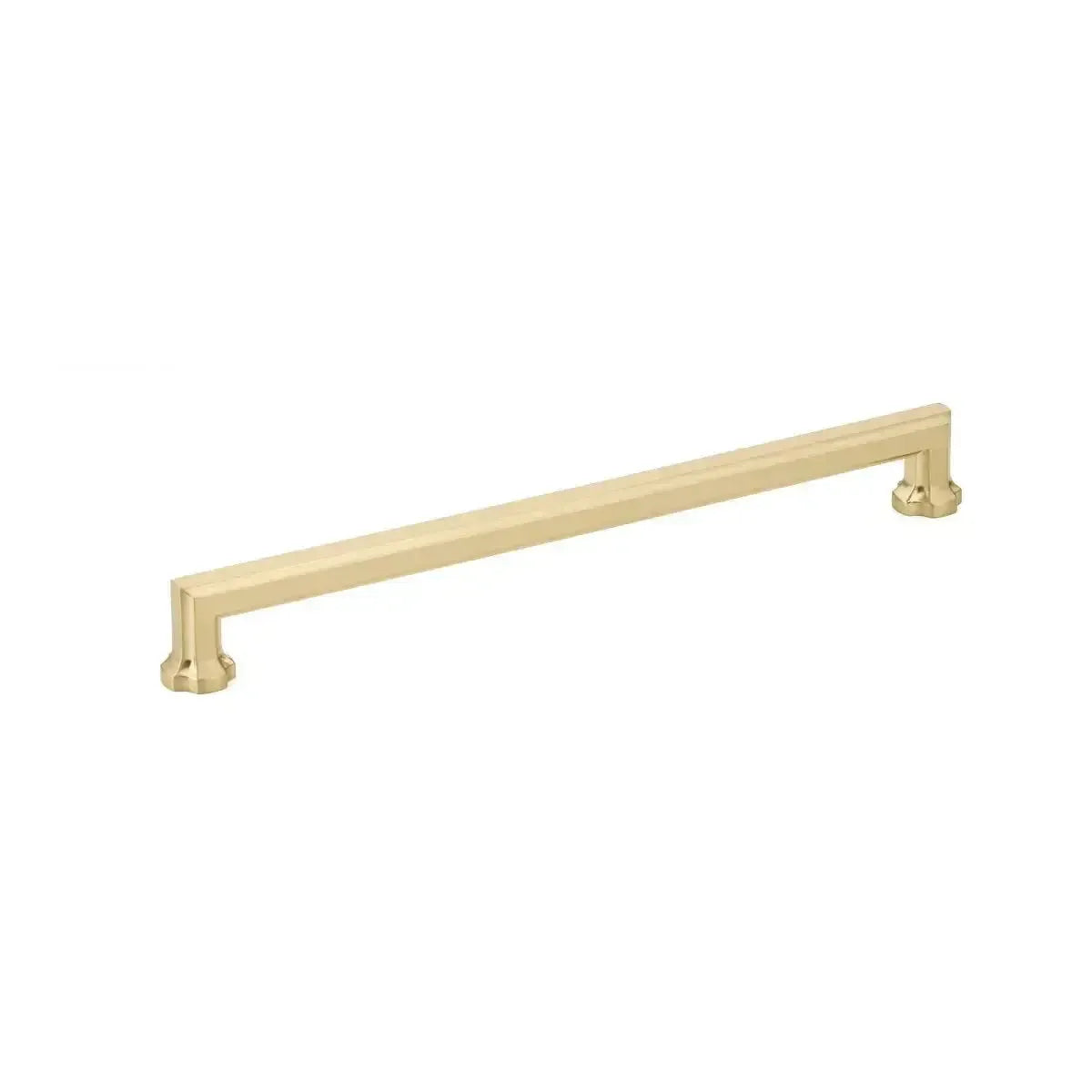 The Schaub Empire Cabinet Pull in Signature Satin Brass finish.