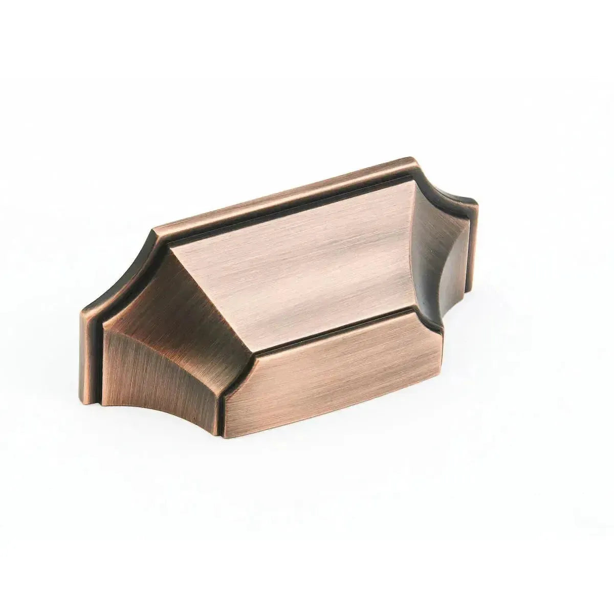 The Schaub Empire Cup Cabinet Pull in Empire Bronze finish.