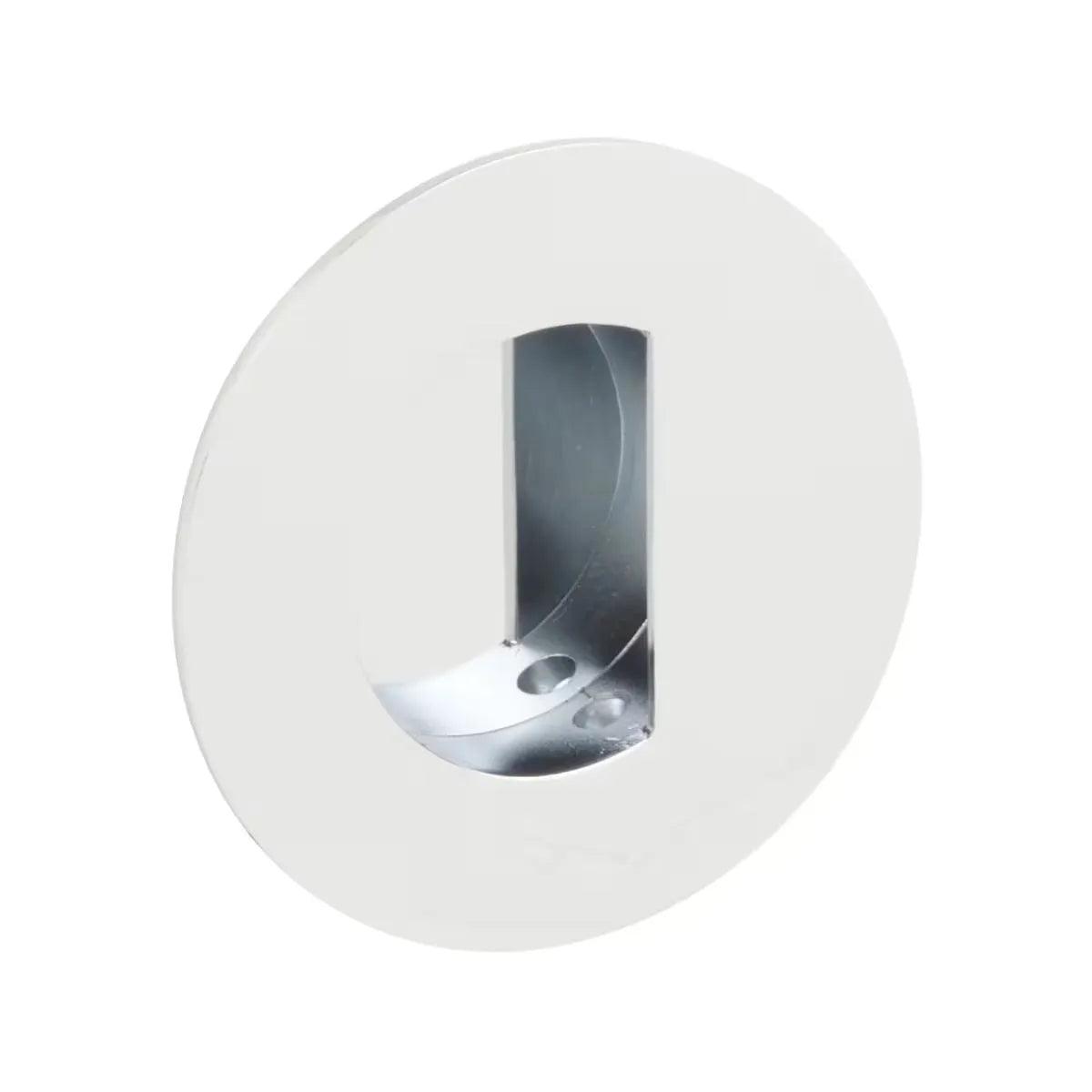 Emtek 3" Round Flush Pull with Half Moon Pocket Polished Chrome