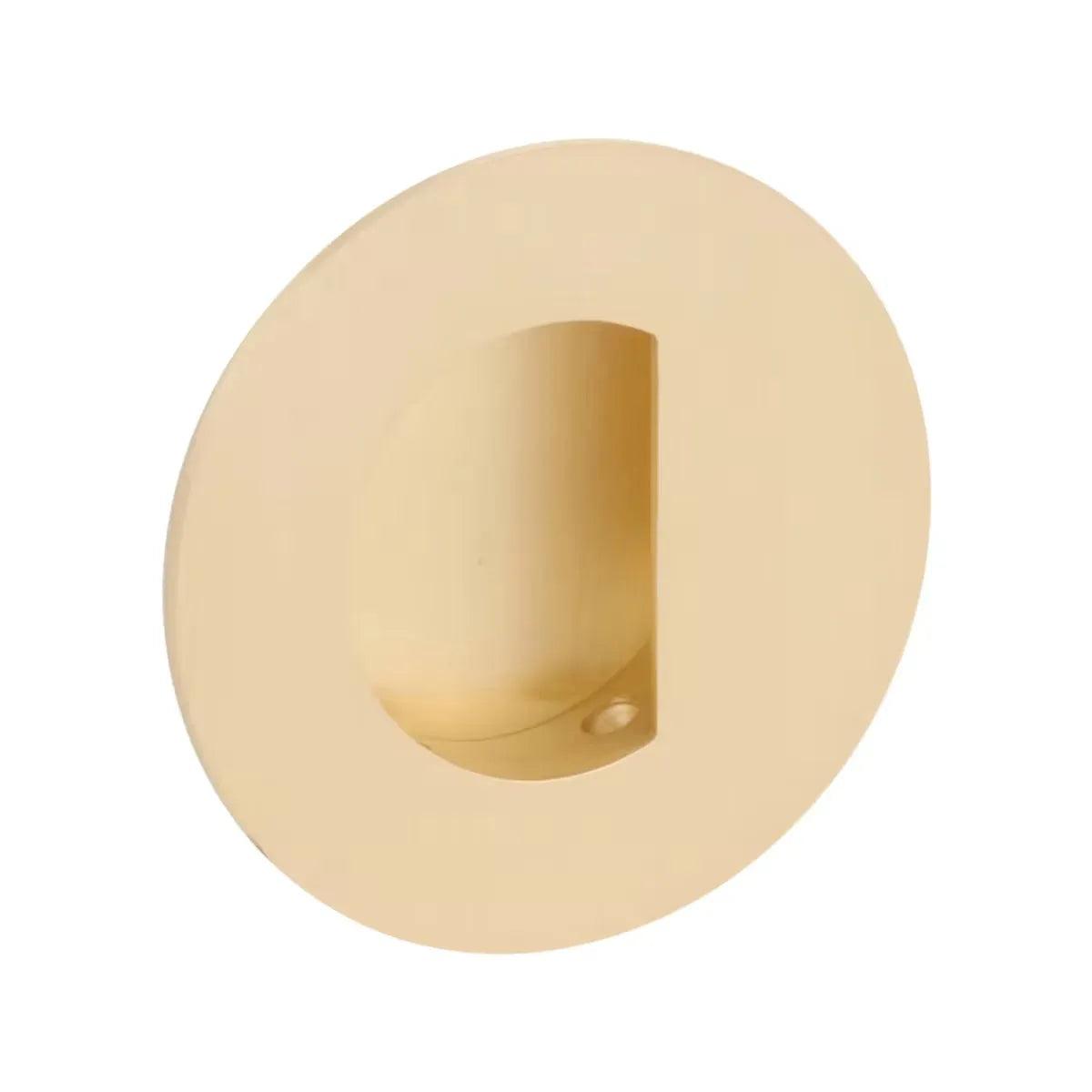 Emtek 3" Round Flush Pull with Half Moon Pocket Satin Brass