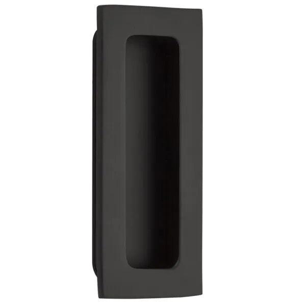 Emtek 4" Modern Rectangular Flush Pull in Flat Black finish