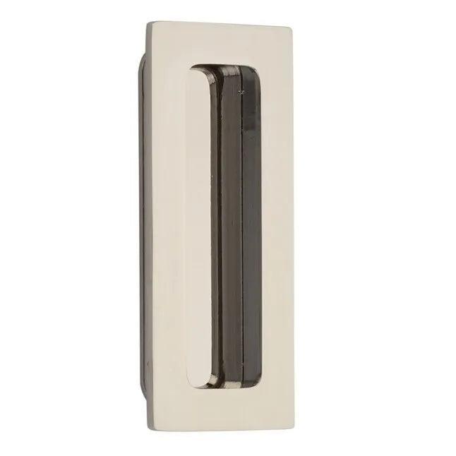 Emtek 4" Modern Rectangular Flush Pull in Lifetime Polished Nickel finish