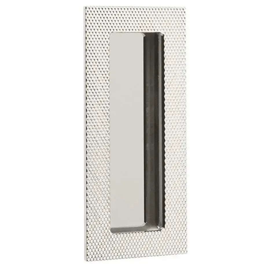 EmtekEmtek 4" Modern Rectangular Knurled Flush Pull with Plain Pocket in 