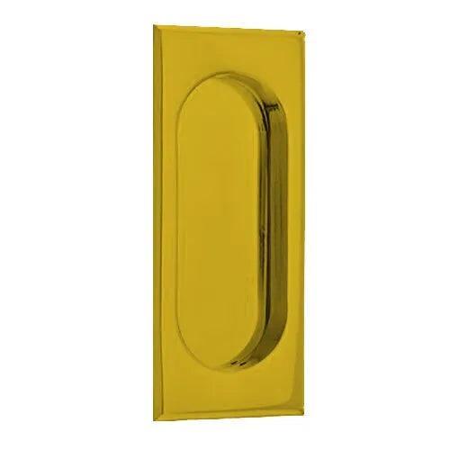 The Emtek 4" Rectangular Flush Pull in French Antique finish