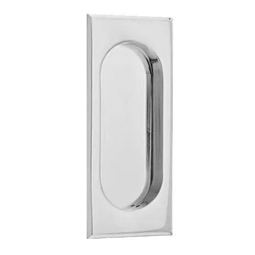 The Emtek 4" Rectangular Flush Pull in Polished Chrome finish