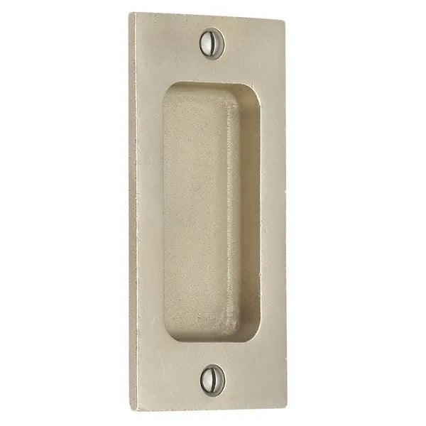 Emtek 4" Rustic Modern Rectangular Flush Pull in Tumbled White Bronze finish