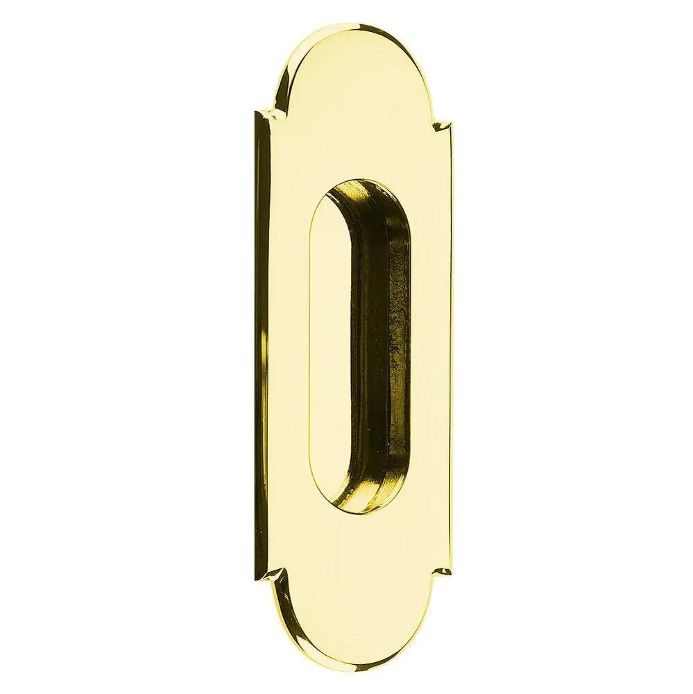 Emtek 5" #8 Flush Pull in Unlacquered Brass finish