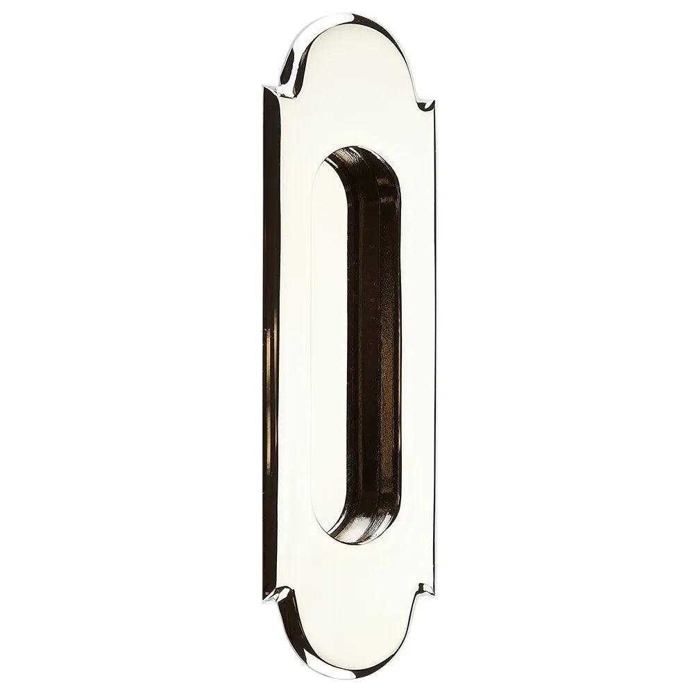 Emtek 6" #8 Flush Pull in Lifetime Polished Nickel finish
